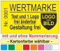 Preview: 1000 Wertmarken 1/0 "einseitig schwarzer Druck" - mit Text + Logo [[- inkl. Gestaltungsservice -]]